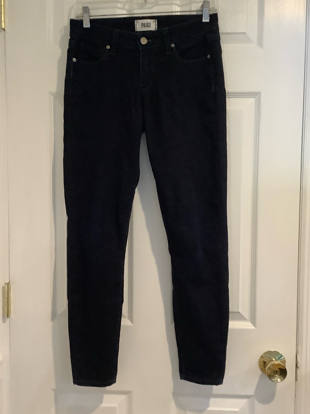 PAIGE Verdugo Ankle Blue Dark Wash Low Rise Stretchy Jeans 27